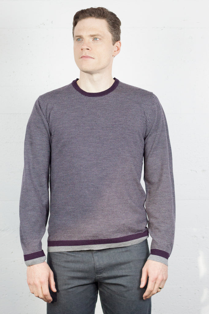 Fine Crew Stripe Mulberry