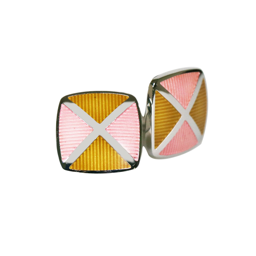 Fellini Cufflink Rose Ochre Cross