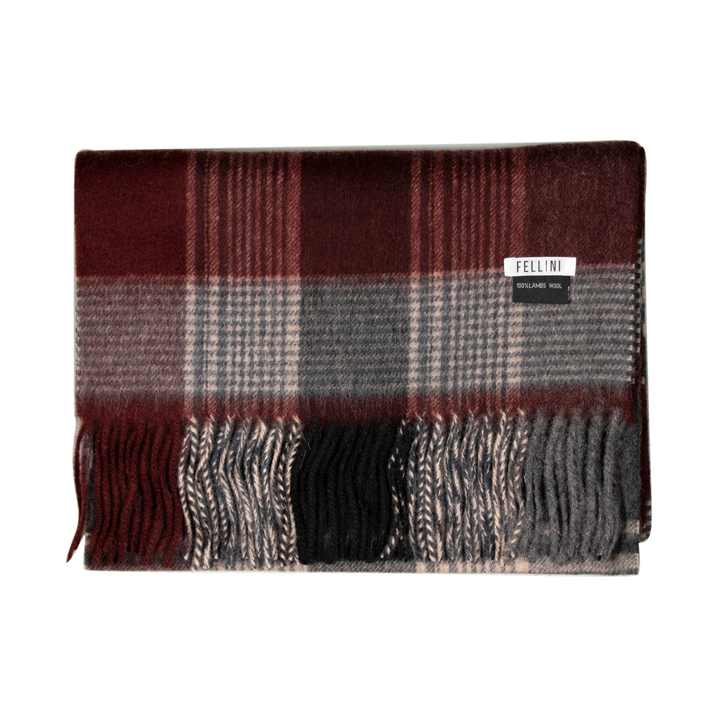 Scarf Lambswool Burgundy Check