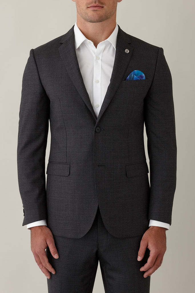 GIB Suit Charcoal Check Detail