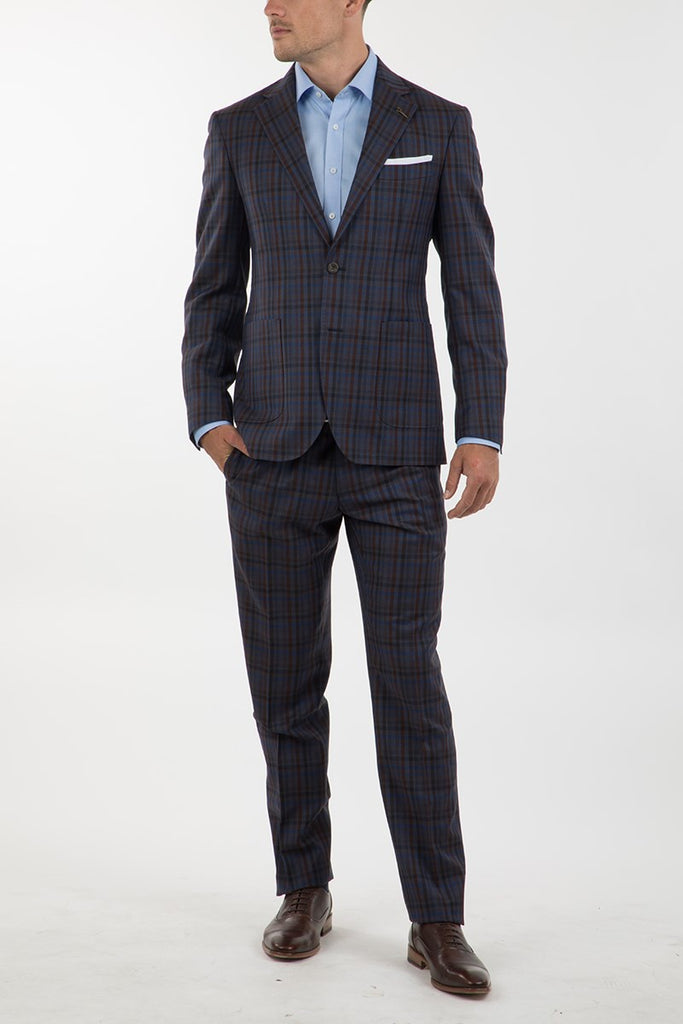 JB Suit Rust & Navy Check