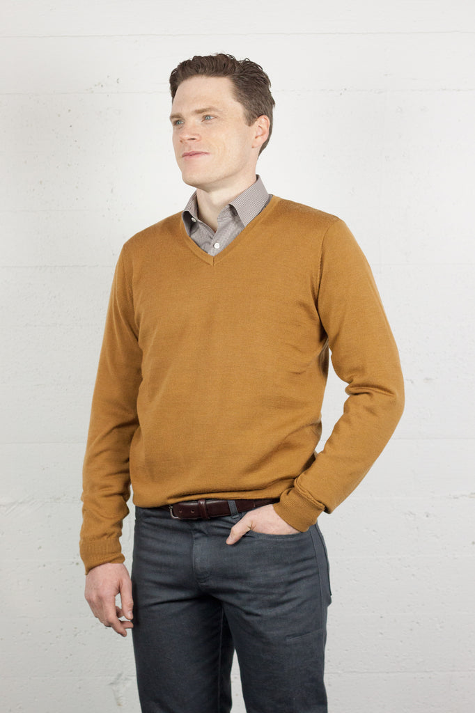 Fields V Neck Camel