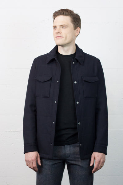 DH Navy Quilted Wool Jacket