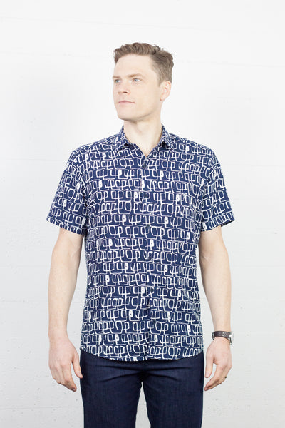 Accord Shirt Navy Geo