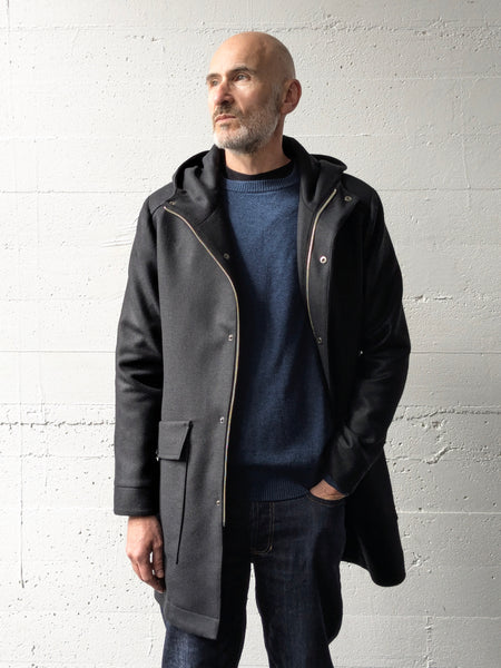 Climate Coat Black Broken Twill