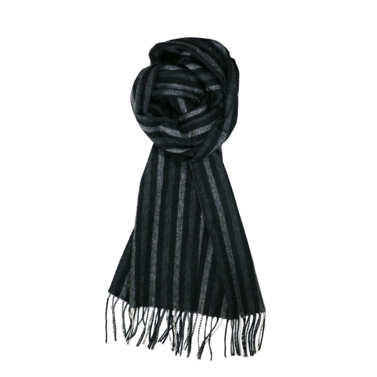 Scarf Lambswool Black Stripe