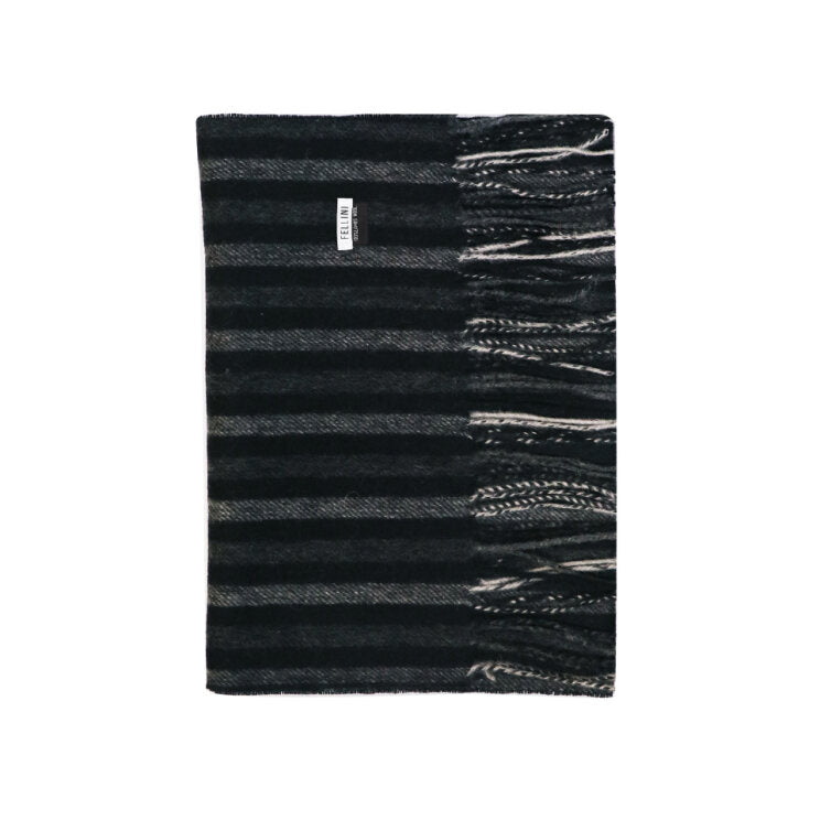 Scarf Lambswool Black Stripe