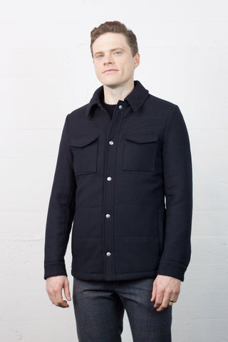 DH Navy Quilted Wool Jacket